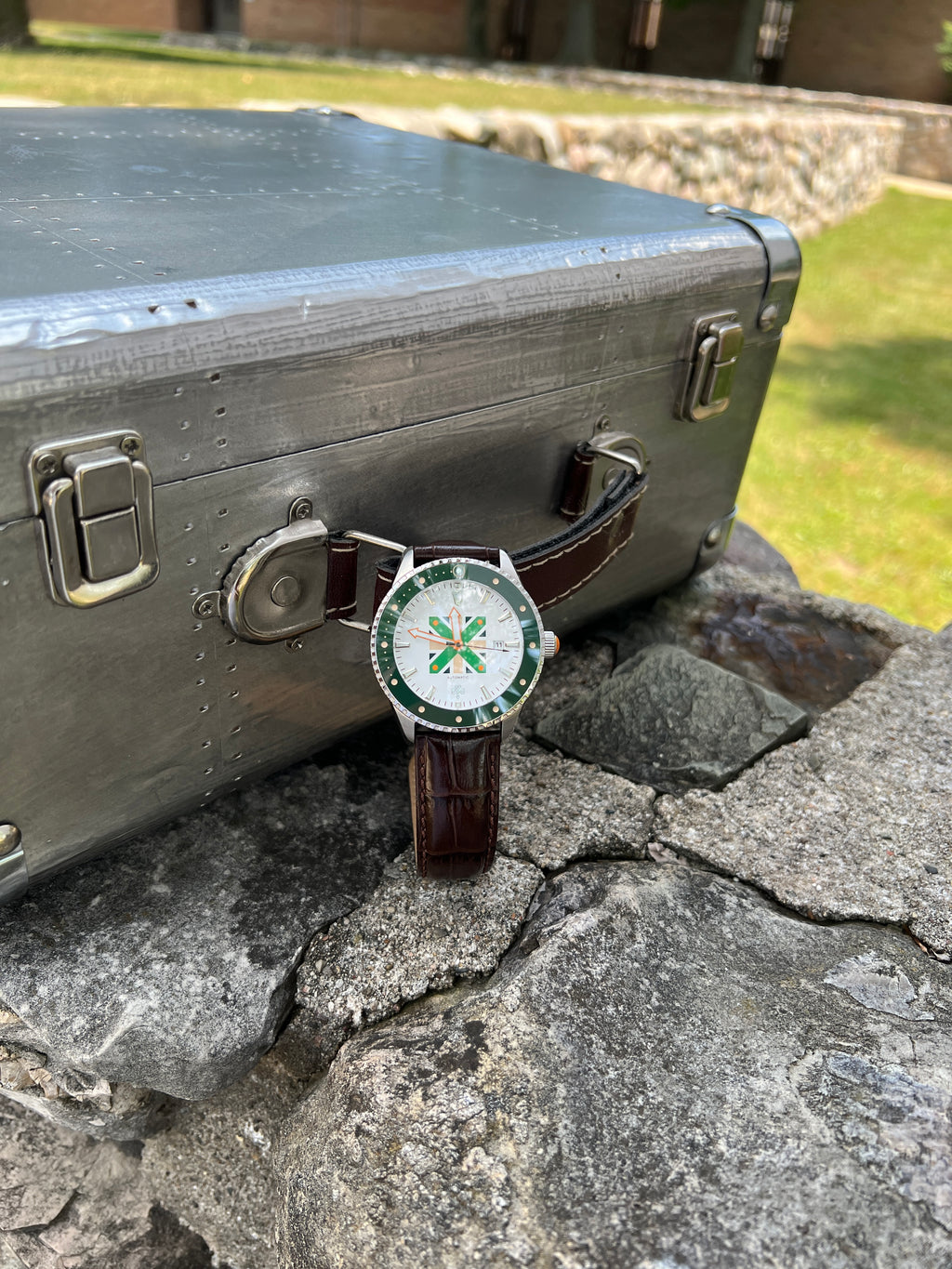 St. Patricks Cross Leather Band Watch