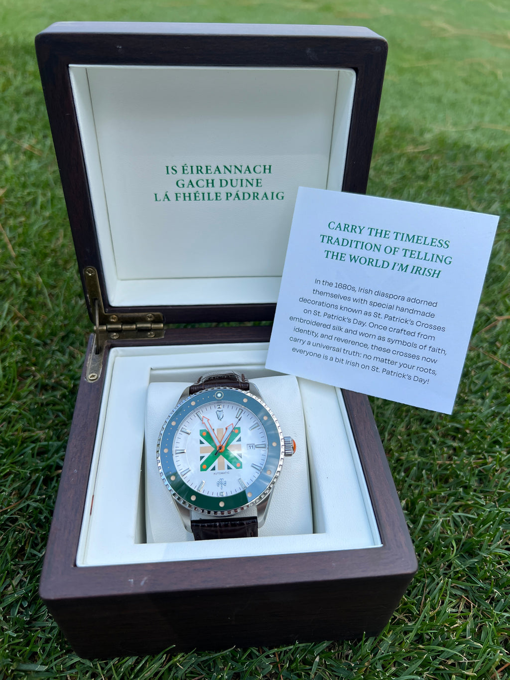 St. Patricks Cross Leather Band Watch