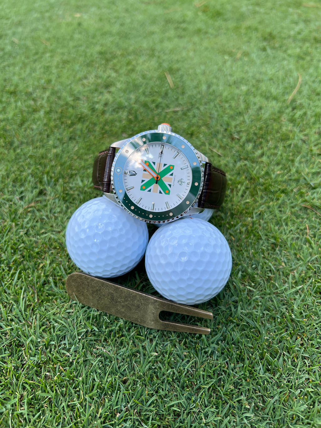 St. Patricks Cross Leather Band Watch