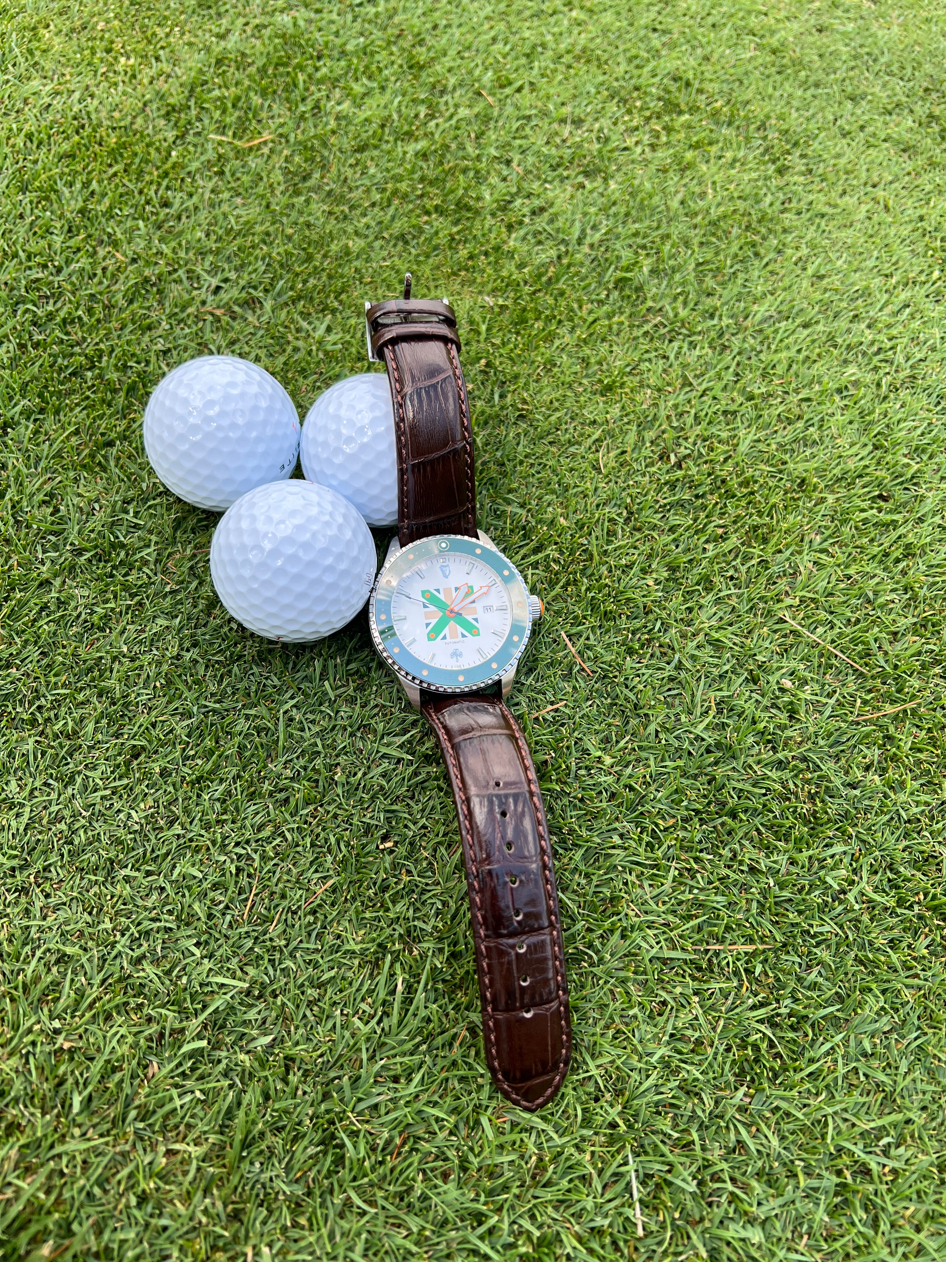 St. Patricks Cross Leather Band Watch