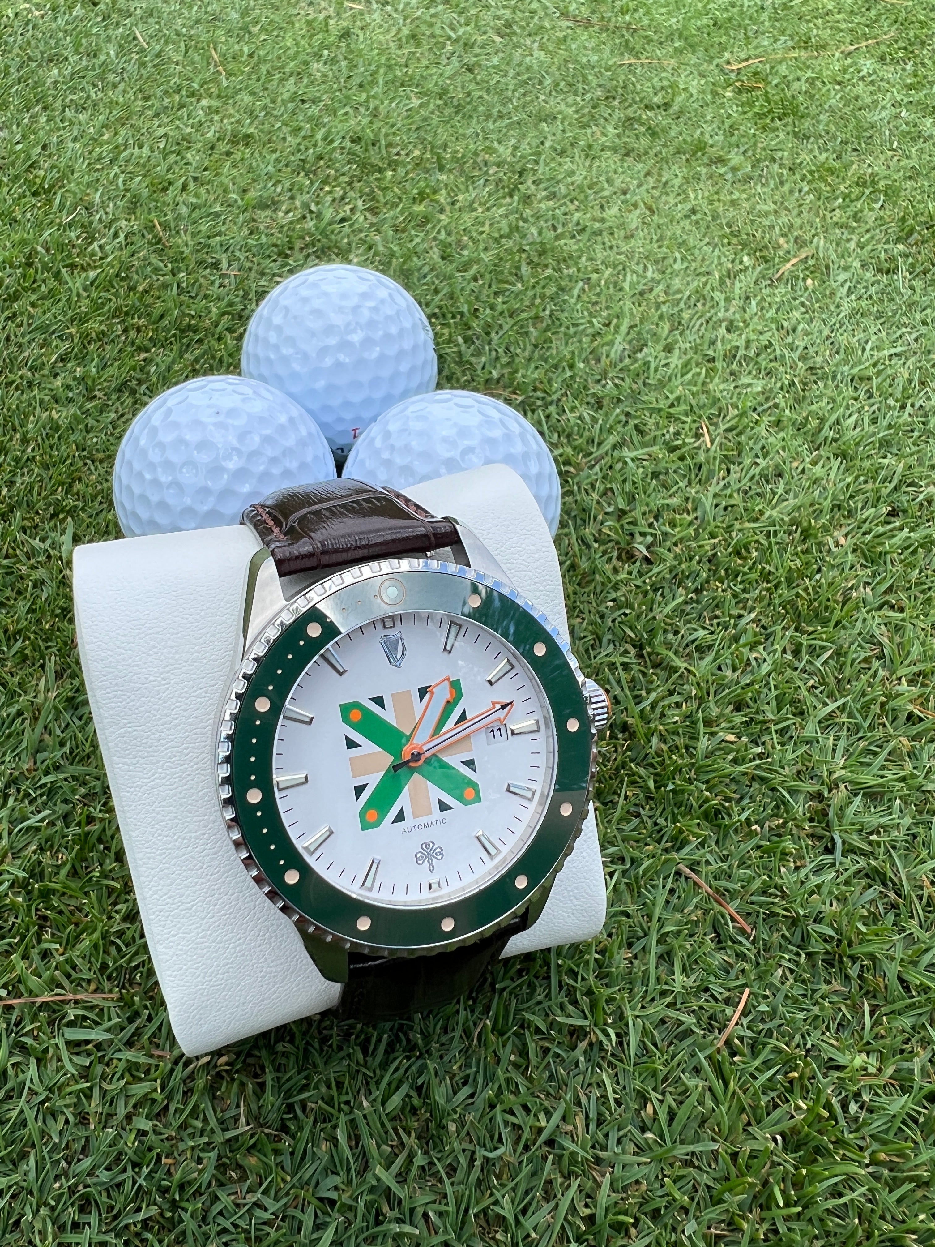St. Patricks Cross Leather Band Watch