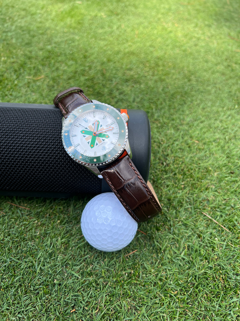 St. Patricks Cross Leather Band Watch