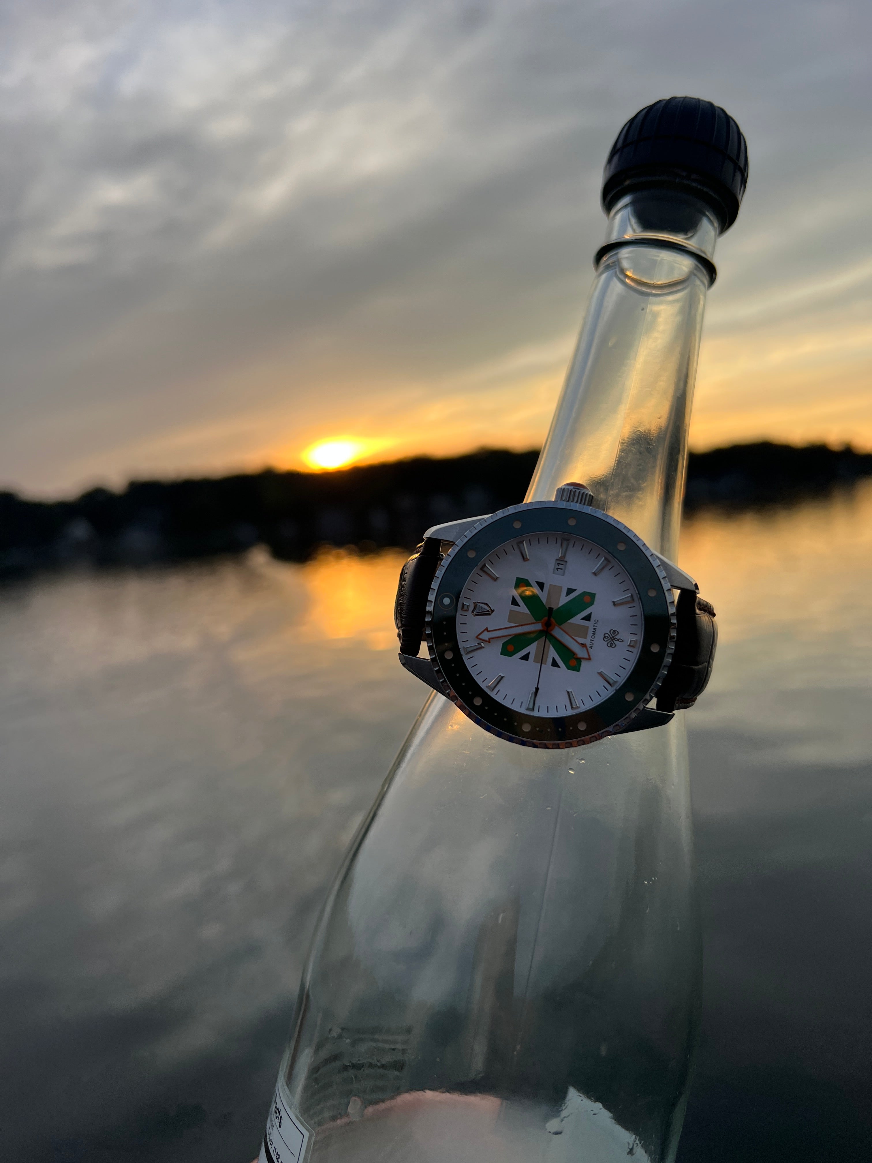 St. Patricks Cross Leather Band Watch