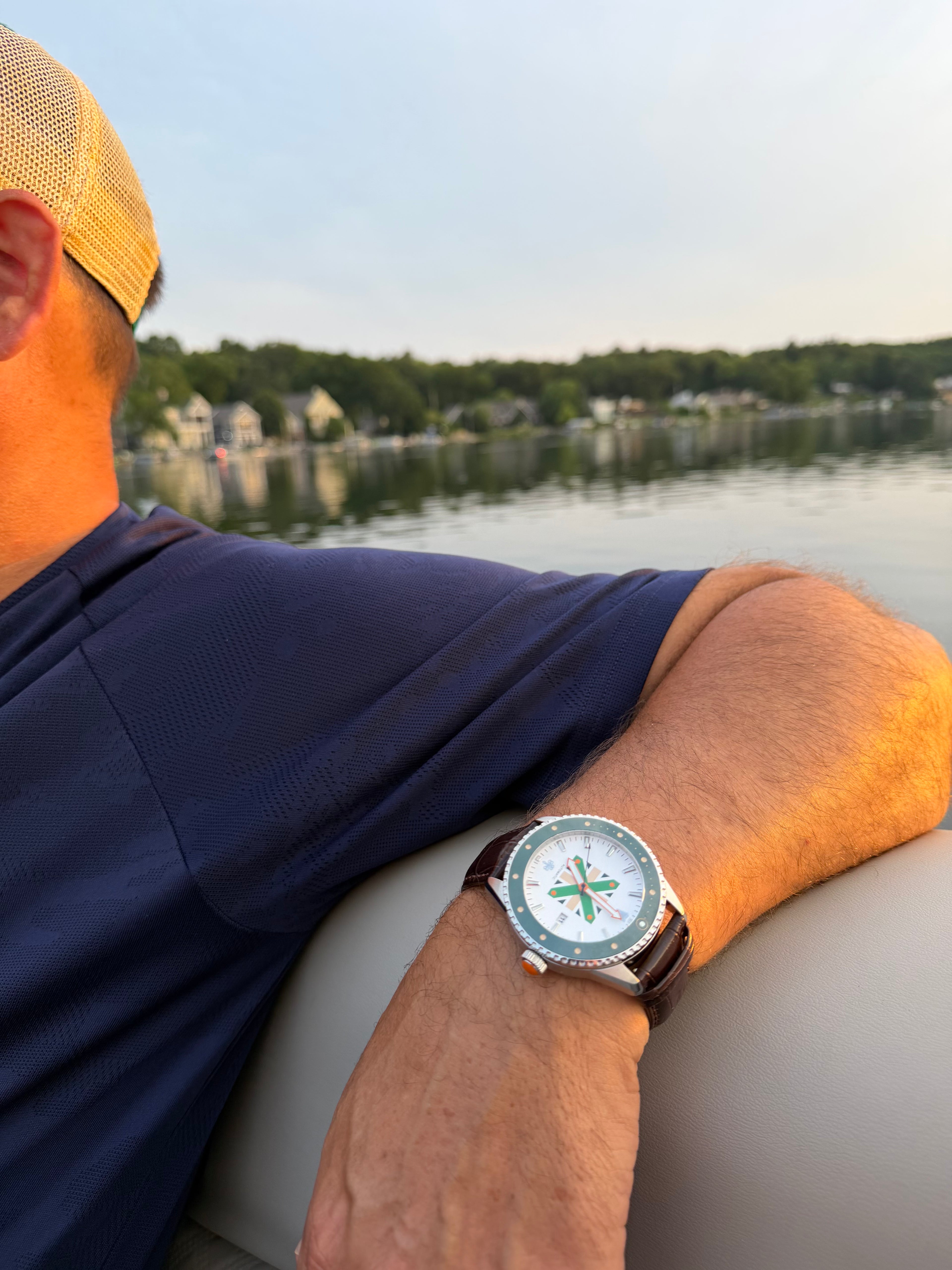 St. Patricks Cross Leather Band Watch
